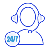 24/7/365 US-based support Icon